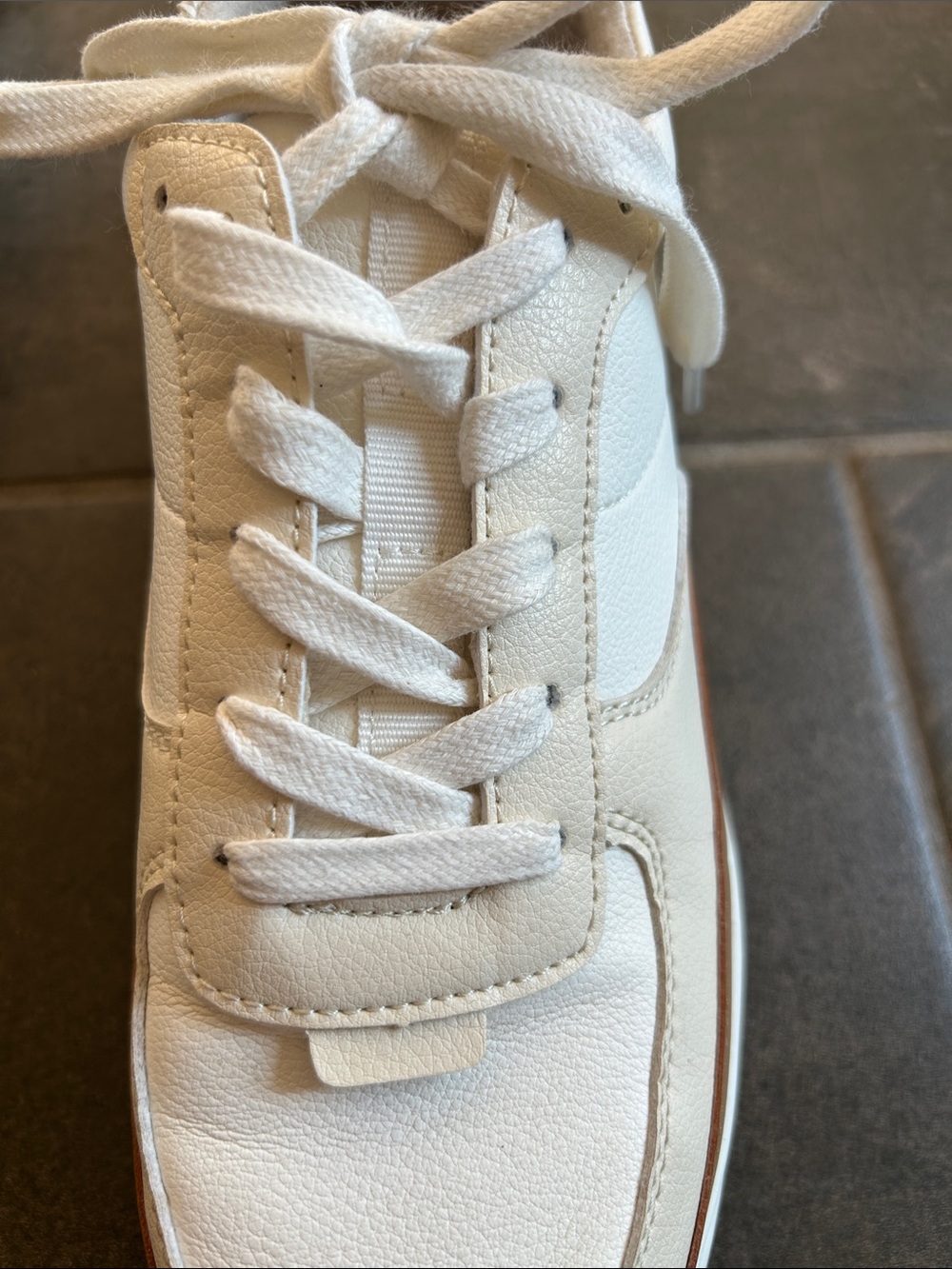 Cushionaire White and Tan Sneakers - Picture 9 of 12